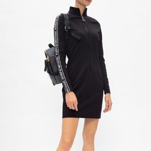 Michael Kors NWOT ZIPPERED STRETCH KNIT MINI DRESS IN BLACK